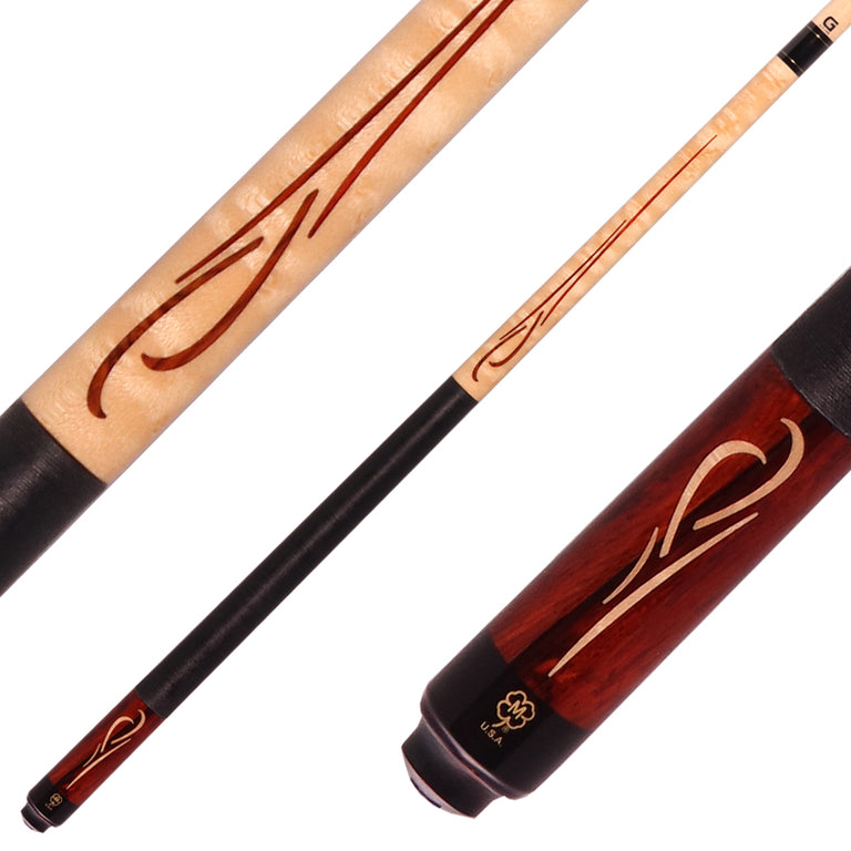 McDermott G416 G Series Pool Cue - Birdseye Maple and Cocobolo with Irish Linen Wrap Wrap