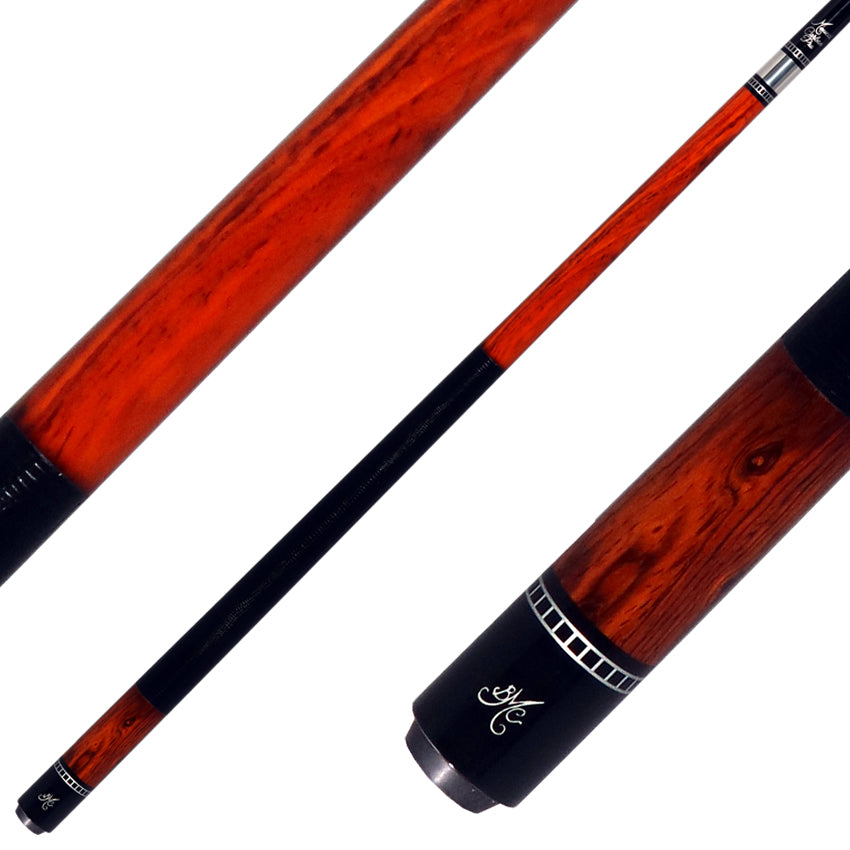 Meucci Exotic Wood Series EWSCBOC Pool Cue - Cocobolo Pool Cue with Lizard Leather Wrap and Carbon Shaft