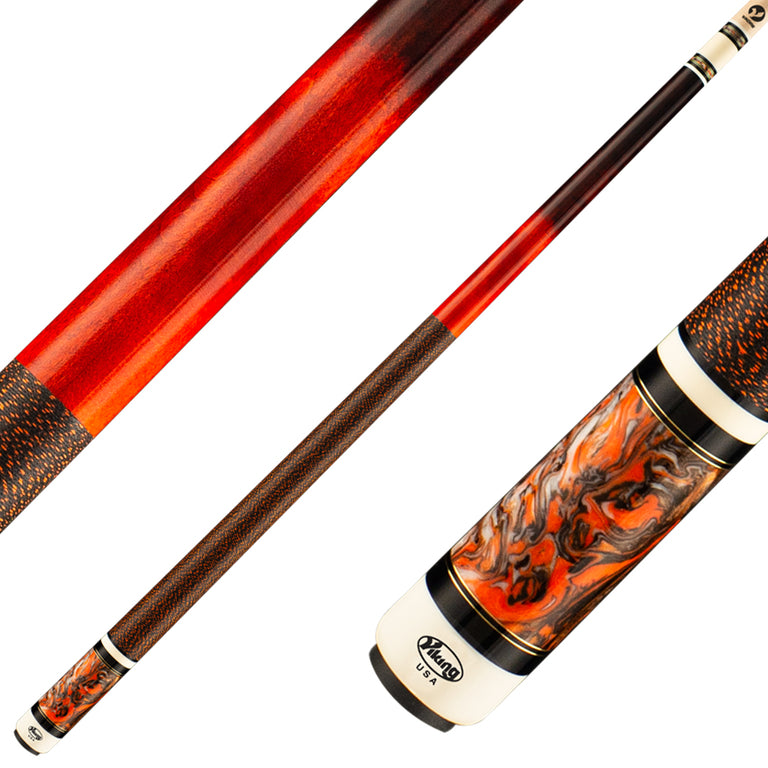 Viking SS1225B SmartShops Series Cue of the Month - Electric Orange and Crimson Stained Maple with Afterburn Surge Pearl Sleeve