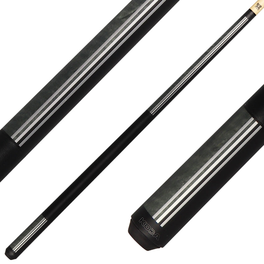 KODA KD29GY Pool Cue - Split Design Black and Gray Graphic