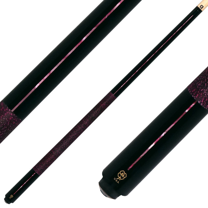 McDermott Black Urethane with Pink Pearl Inlays Cue of the Month with G-Core Shaft