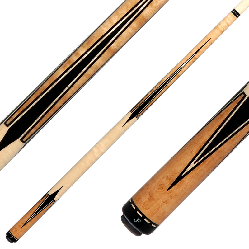 J Pechauer JP11T JP T Series Natural-Stained Maple with Sim. Ebony Inlays No Wrap Pool Cue