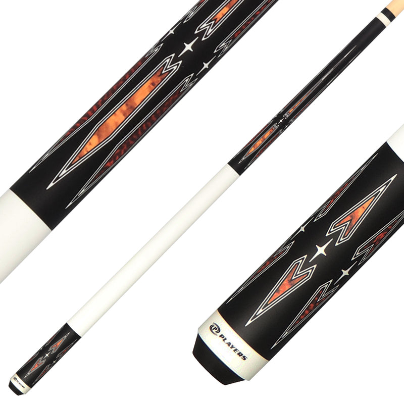 Players Matte Black with Thuya and Snakewood Points Graphic Series Pool Cue - G4150