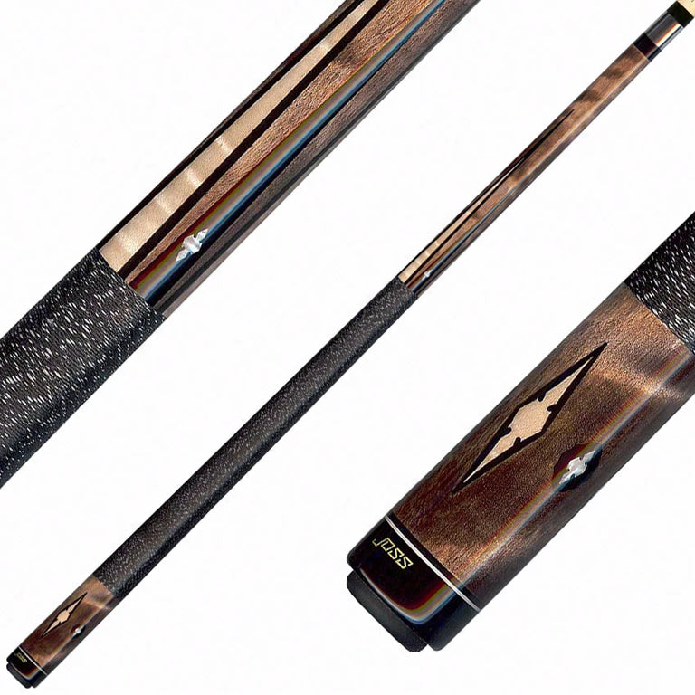 Joss Walnut-Stained Maple with Maple Points and Pearl Inlays Pool Cue - JC20-04