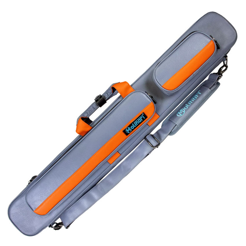 Molinari Flat Butterfly 2x4 Soft Cue Case - Gray / Orange