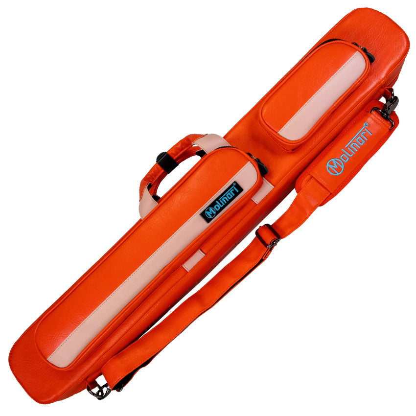 Molinari Flat Butterfly 2x4 Soft Cue Case - Orange / Light Pink