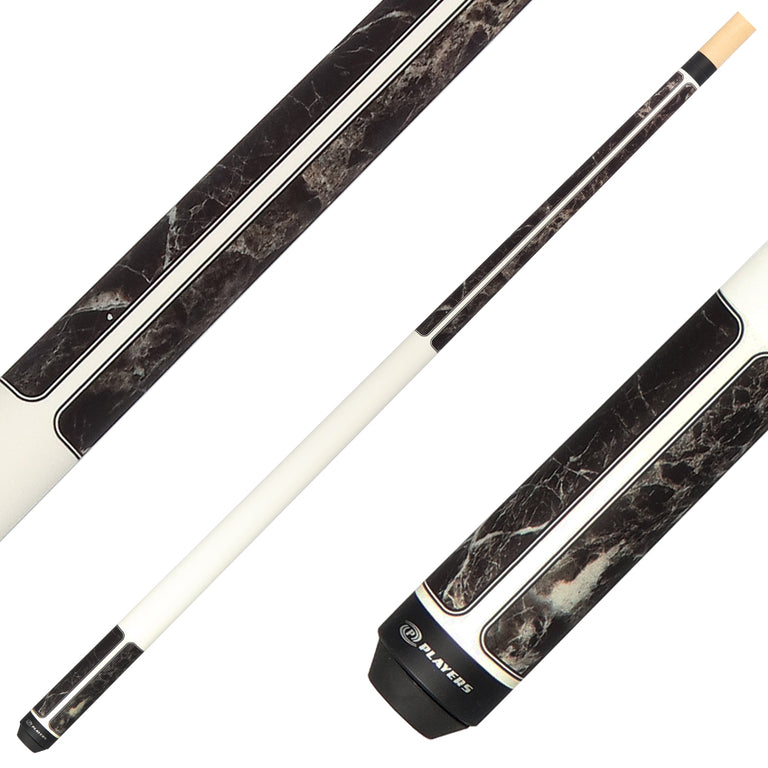 Players G4145 Graphic Pool Cue - Brown Marble With Matte White