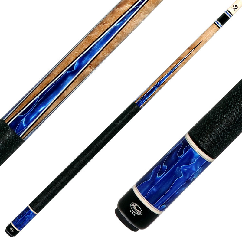 Viking TW0304 Twilight Series Play Cue - Khaki-Stained Birdseye Maple with Cerulean Tide Premium Pearl Points