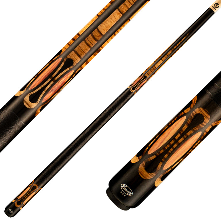 Viking OV0700 Ovation Series Ebony with Zebrawood and Tulipwood Inlays Play Cue