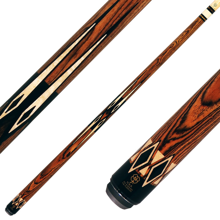 McDermott H1351 H-Series No Wrap Pool Cue - Bocote with Maple/Bocote/Black Urethane Points