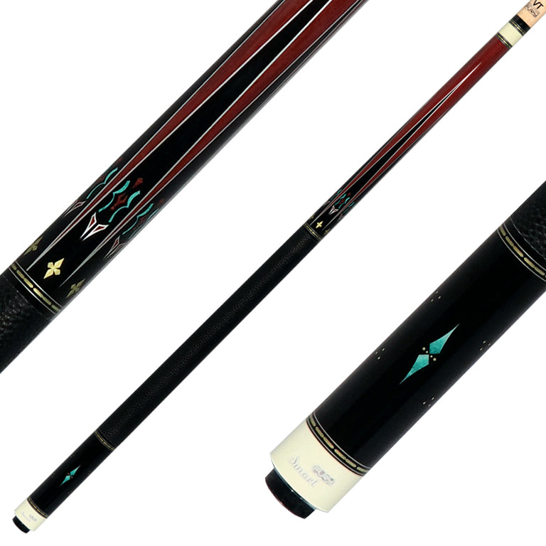 Fury VT4 Graphic Pool Cue with Pebble Grain Leather Wrap