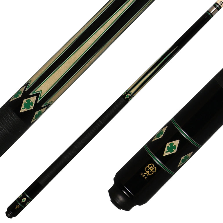 McDermott G610 G Series Pool Cue - Black Urethane with 6 Maple Points with McDermott Embossed Leather Wrap