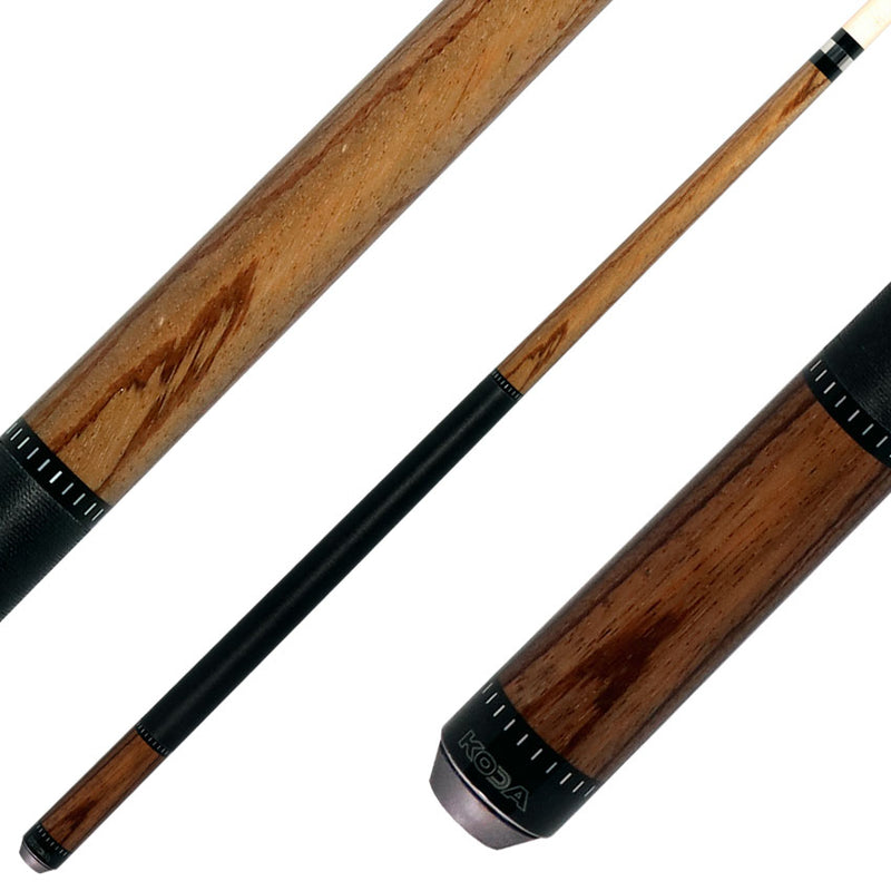 KODA KD38GY Gray-Stained Zebrawood Pool Cue with Linen Wrap