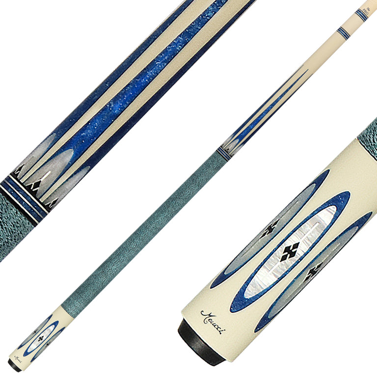 Meucci Ultra Piston UP-3  Pool Cue - German Elforyn and Metallic Blue Points with Pro Shaft -