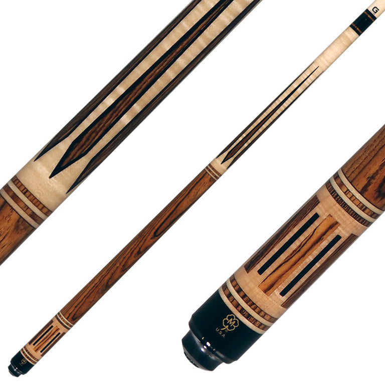 McDermott G807C Cue of the Month with G-Core Shaft - Curly Maple with Bocote and Black Urethane Inlays