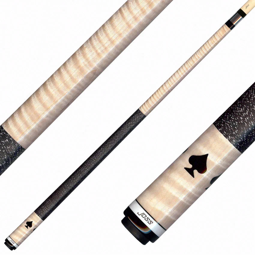 Joss Curly Maple with Ebony Black Spade Inlays Pool Cue - JC25941
