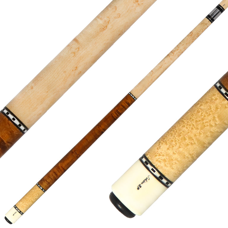 Schon STL1 Dark Stained Birdseye Maple Pool Cue - STL1SPBEDS