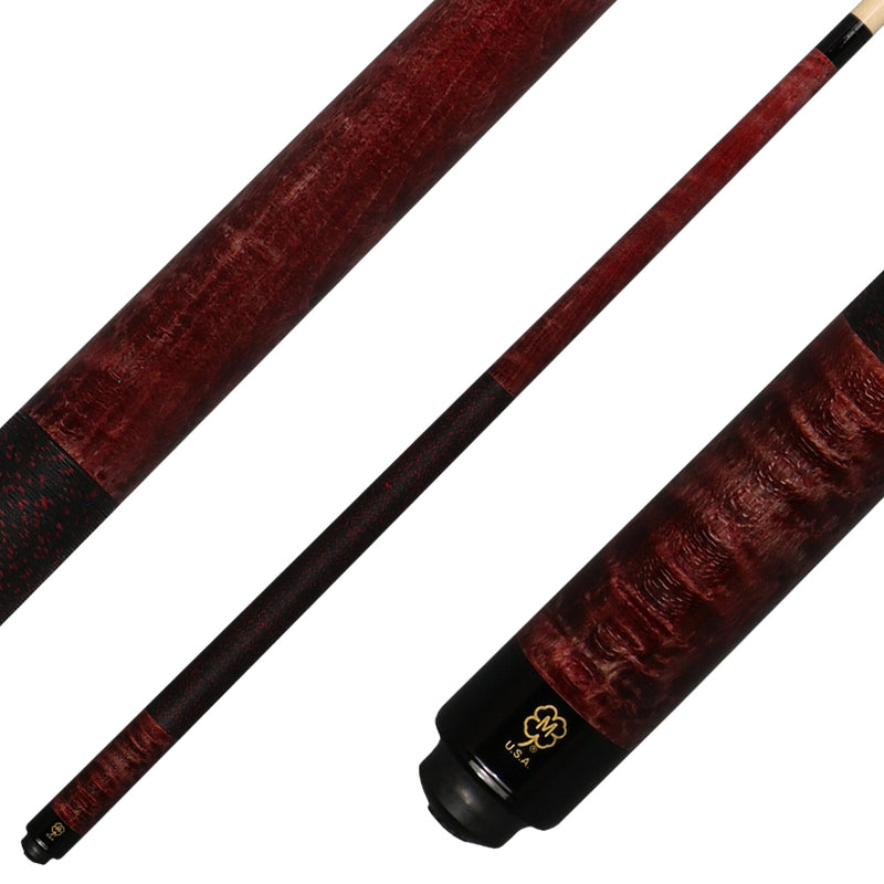 McDermott GS09 GS Series Pool Cue - Gray/Red Washed Maple with Irish Linen Wrap