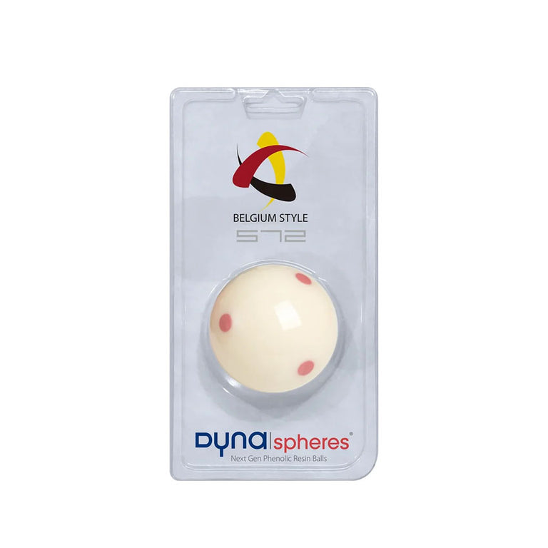 Dynaspheres DSCBBE572 Belgium 572 Cue Ball - 6 Red Dot
