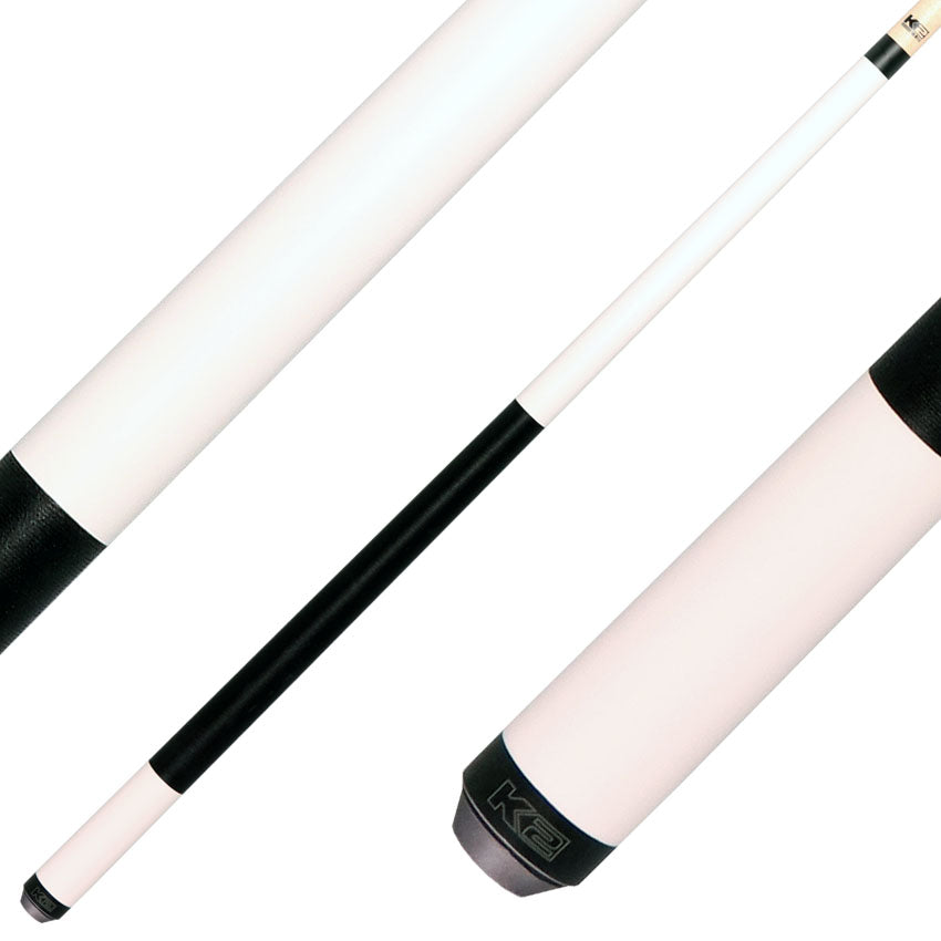 K2 KL107 Matte White Pool Cue with 12.50mm K2 LD Shaft
