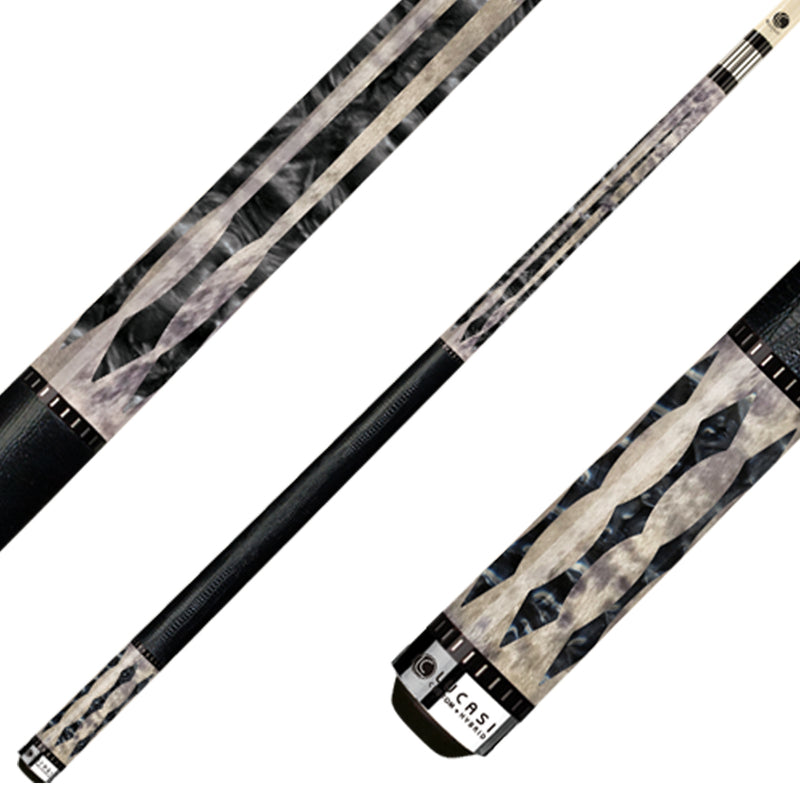 Lucasi Zero Flexpoint Gray Stained Marble Pete Pool Cue - LZ2004BK