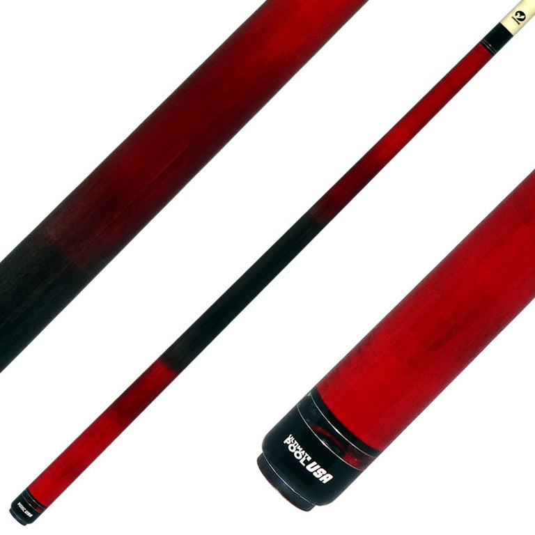 Viking UPUSA003 Ultimate Pool USA Range Series No Wrap Pool Cue- Crimson and Smoke Faded Stain