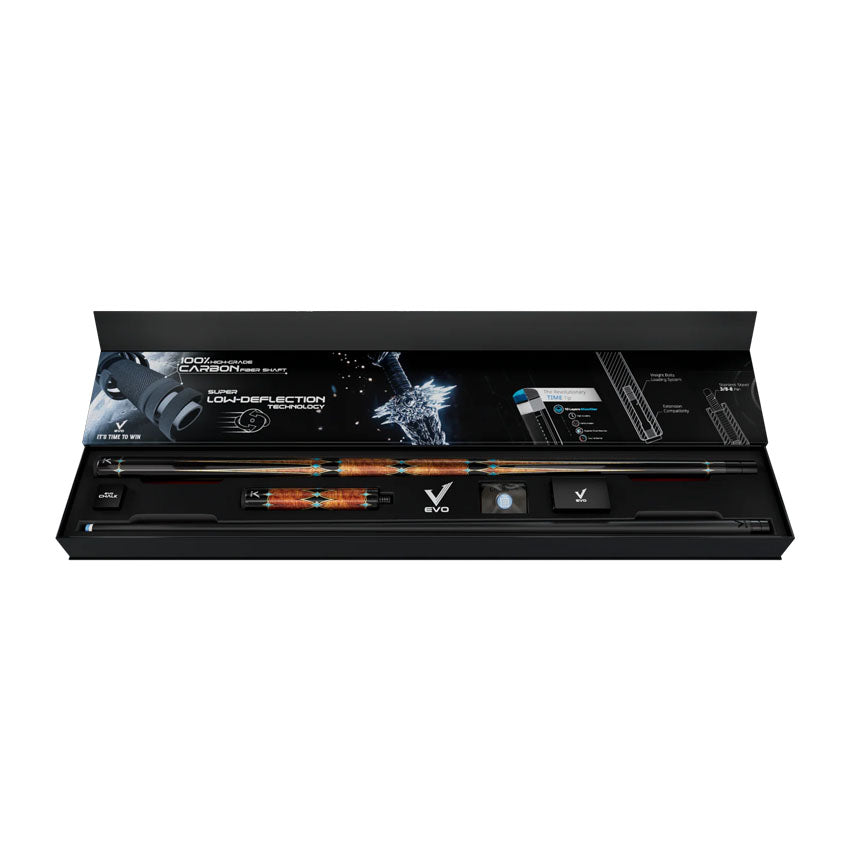 EVO Crystal Ember Vein No Wrap Pool Cue Maxbing Edition