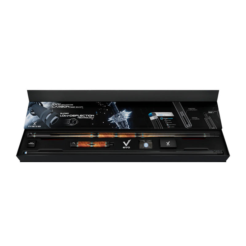 EVO Crystal Ember Vein No Wrap Pool Cue Maxbing Edition