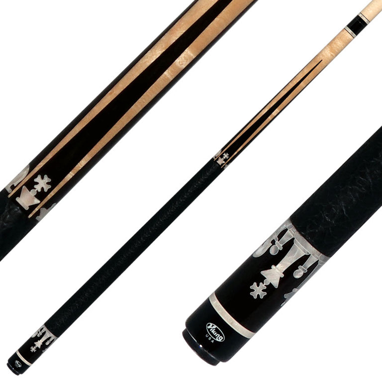 Viking DF1200 Defender Series Pool Cue - Maple with Ebony Points and White Pearl Chess Inlays