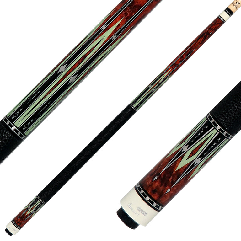 Fury VT2 Graphic Pool Cue with Pebble Grain Leather Wrap