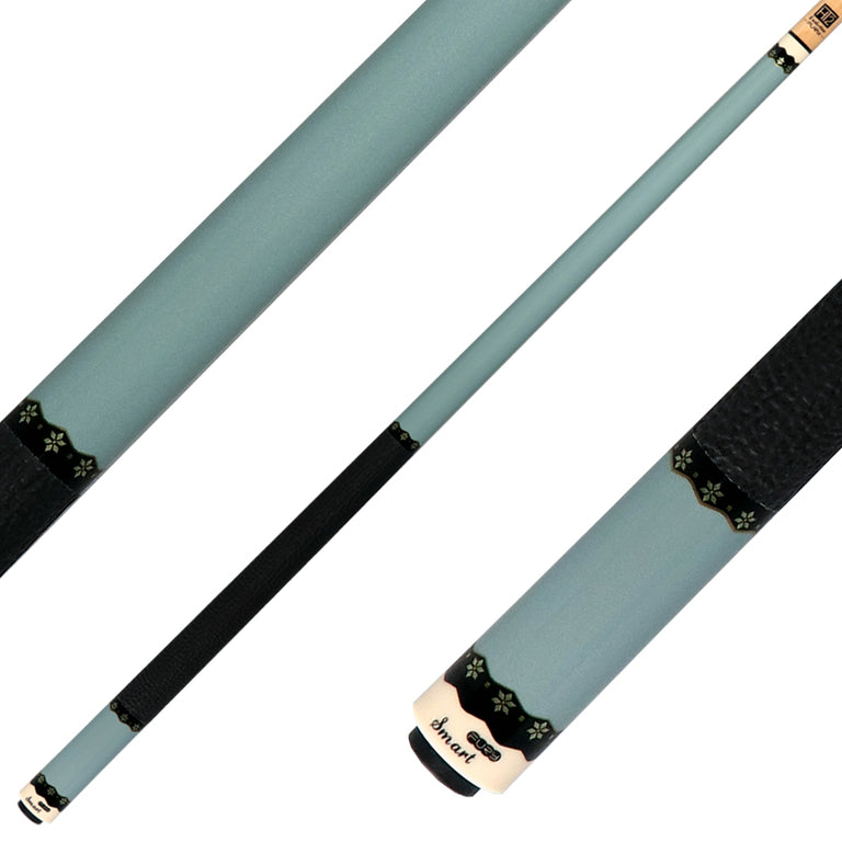 Fury CA9 Pool Cue with Sharkskin Leather Wrap - Metallic Gray