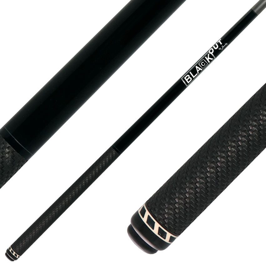Jacoby BlaCkOut JACBKOUTSGBK Sport Wrap Carbon Fiber Break/Jump Cue -  Black