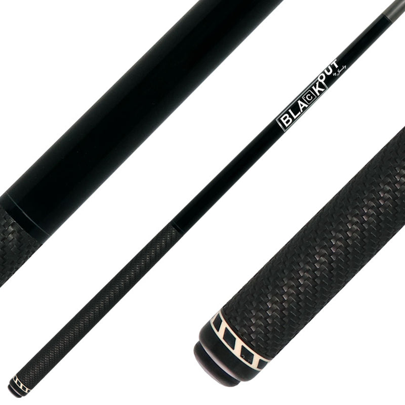 Jacoby BlaCkOut JACBKOUTSGBK Sport Wrap Carbon Fiber Break/Jump Cue -  Black