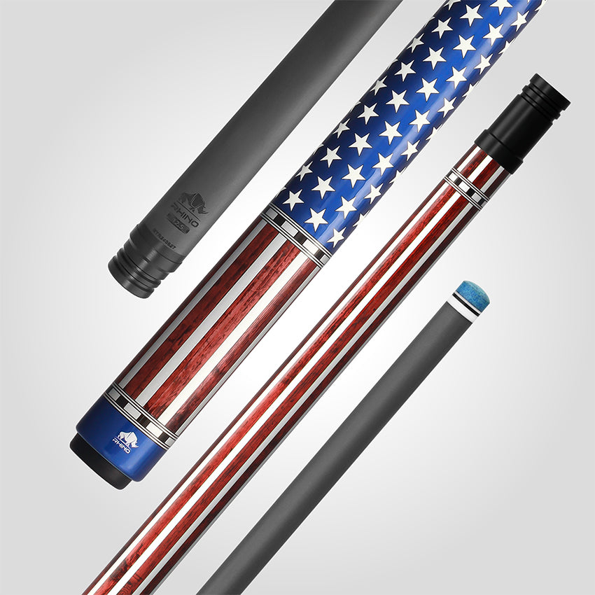 Rhino RCVOYUSA Voyager Series Carbon Pool Stick -3D Wrap USA Flag -DIS