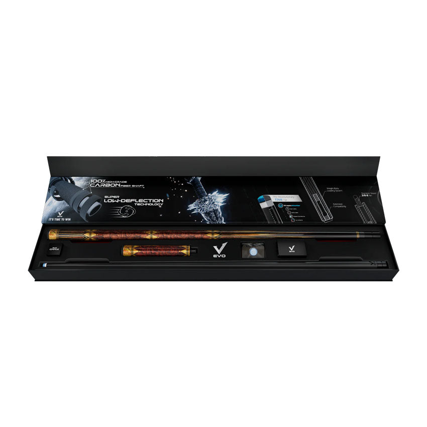 EVO Crystal Umber Crest No Wrap Pool Cue Maxbing Edition
