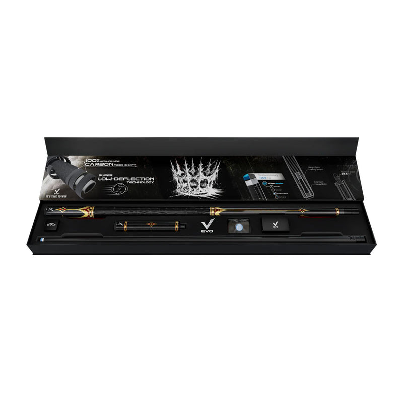 EVO Crown Royal Black Pool Cue with Black Crocodile Wrap Maxbing Edition