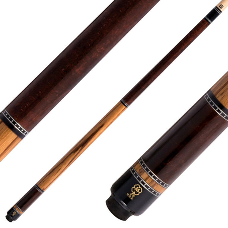 McDermott G437 G Series No Wrap Pool Cue - Dark English Michigan Maple with Zebrawood