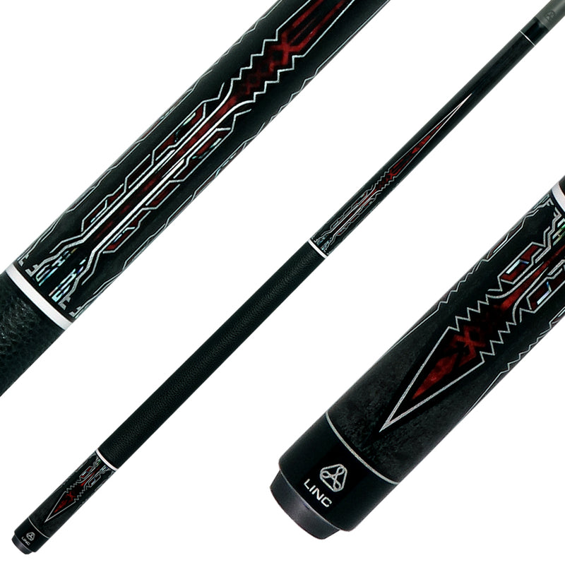 Linc LC101 Dark Gray-Stained Maple with Red / Silver Points Graphic Cue
