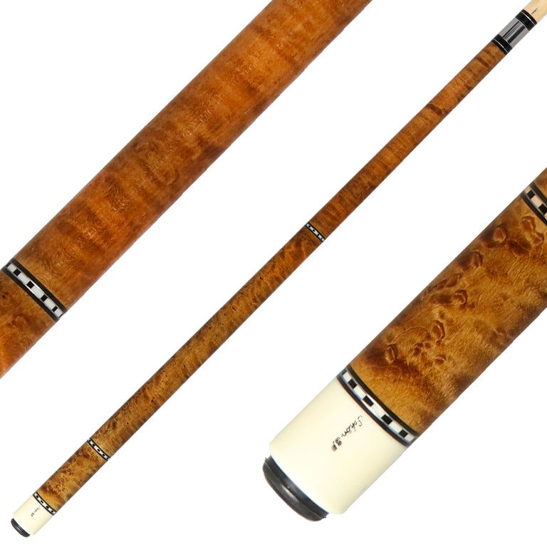 Schon STL1 Full Dark Stained Birdseye Maple Pool Cue - STL1SPBEDS2