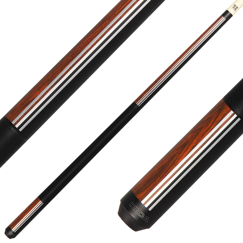 KODA KD29CO Pool Cue - Split Design Black and Cocobolo Graphic