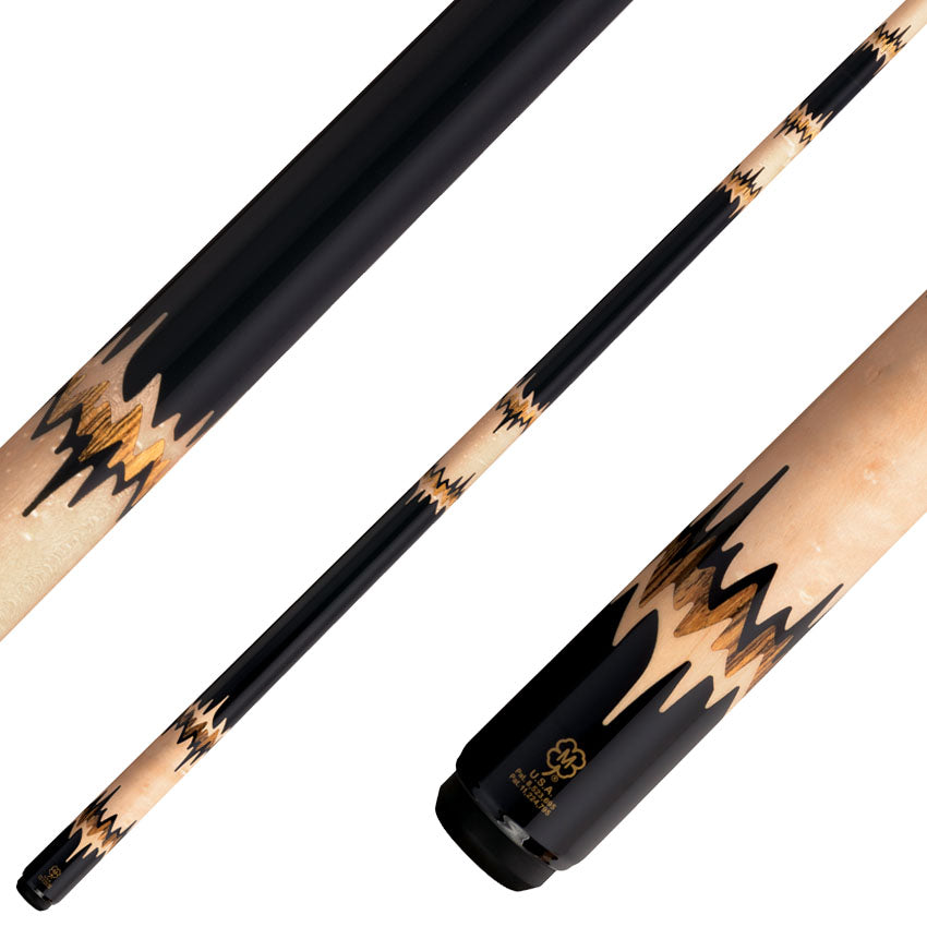 McDermott MCD50L 50th Anniversary Series Pool Cue - Black Urethane with Birdseye Maple and Bocote Inlays and Commemorative 1x1 Case
