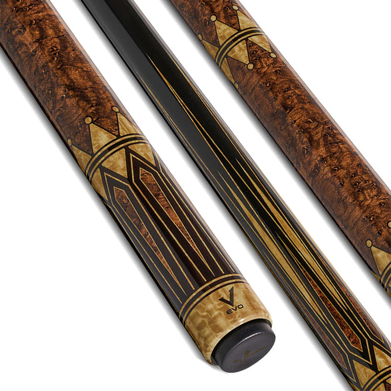 EVO Crystal Umber Crest No Wrap Pool Cue