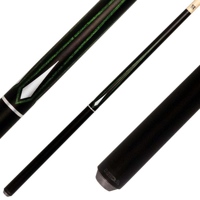 KODA Matte Black with Green and Silver Graphic Pool Cue - KD47GN