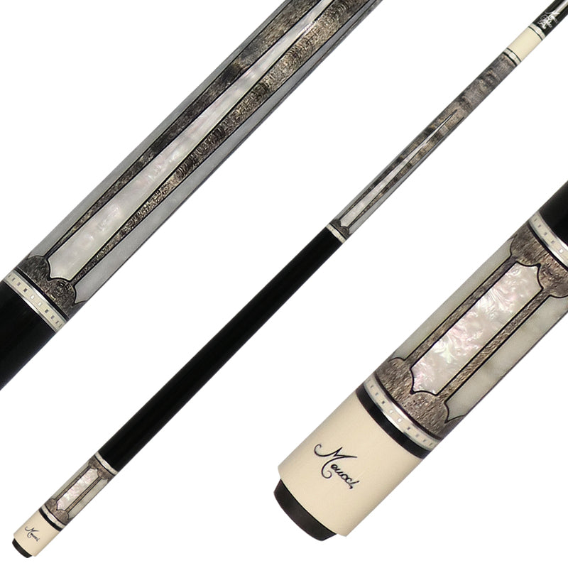Meucci Century Series 2020GYMOPBKC Pool Cue - Gray - Mother of Pearl - Black Wrap with Carbon Shaft