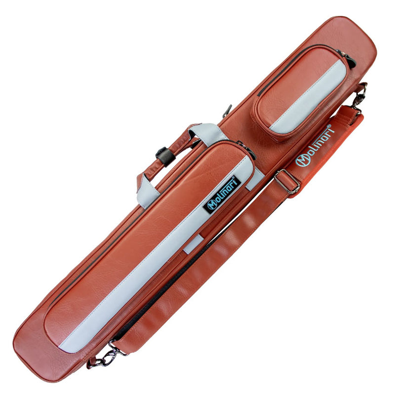 Molinari Flat Butterfly 2x4 Soft Cue Case - Brown / Light Blue