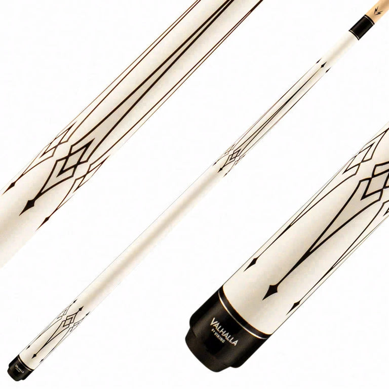 Valhalla Series VA221 White 12 Point Transfers High & Low Graphic Pool Cue
