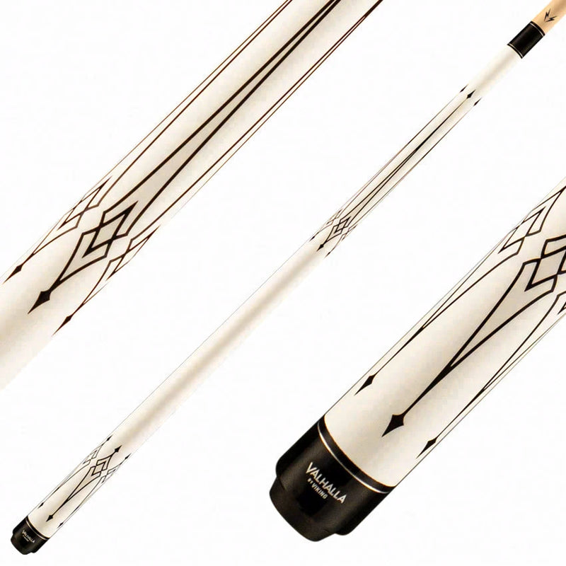 Valhalla Series VA221 White 12 Point Transfers High & Low Graphic Pool Cue