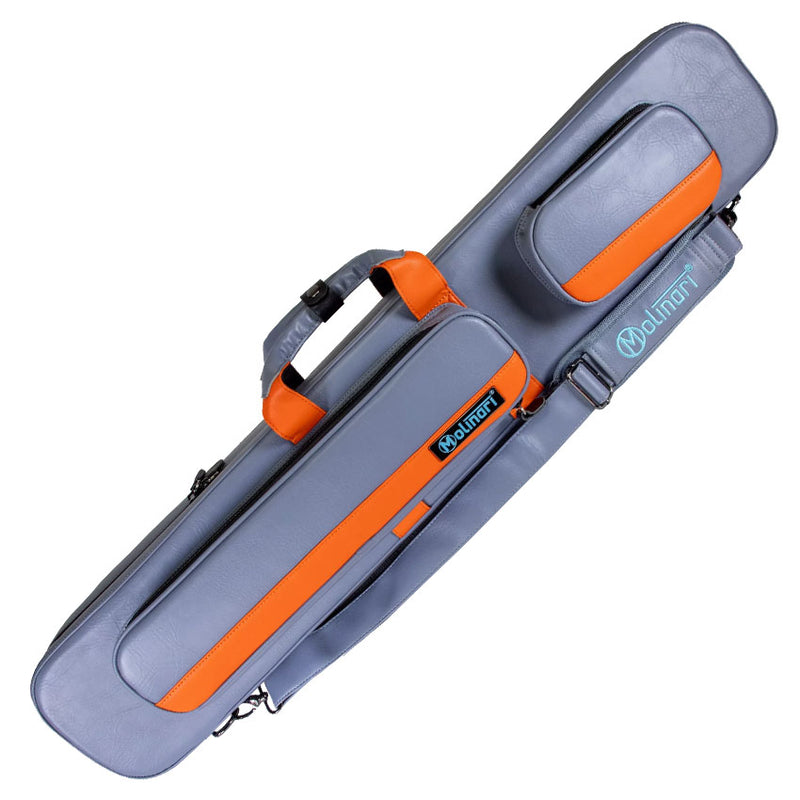 Molinari Flat Butterfly 3x6 Hard Cue Case - Gray / Orange