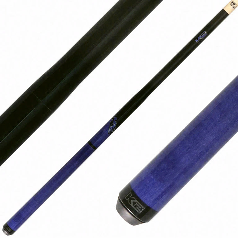 K2 Black with Purple Curly Maple 6 in 1 No Wrap Break/Jump Pool Cue