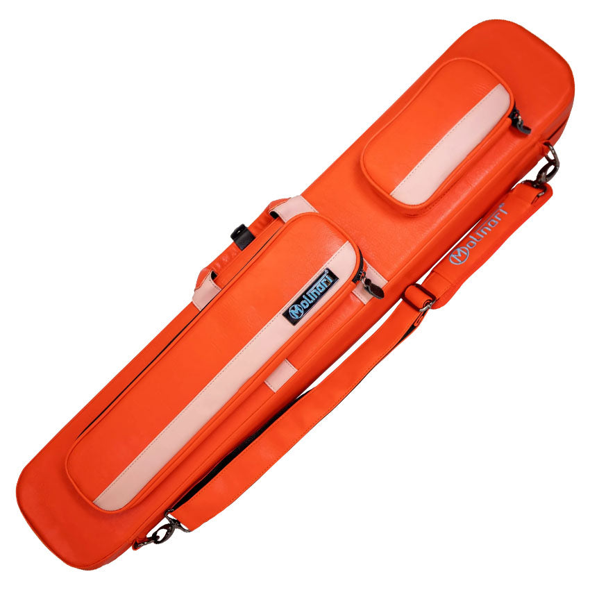 Molinari Classic Butterfly 3x6 Soft Cue Case - Orange / Light Pink